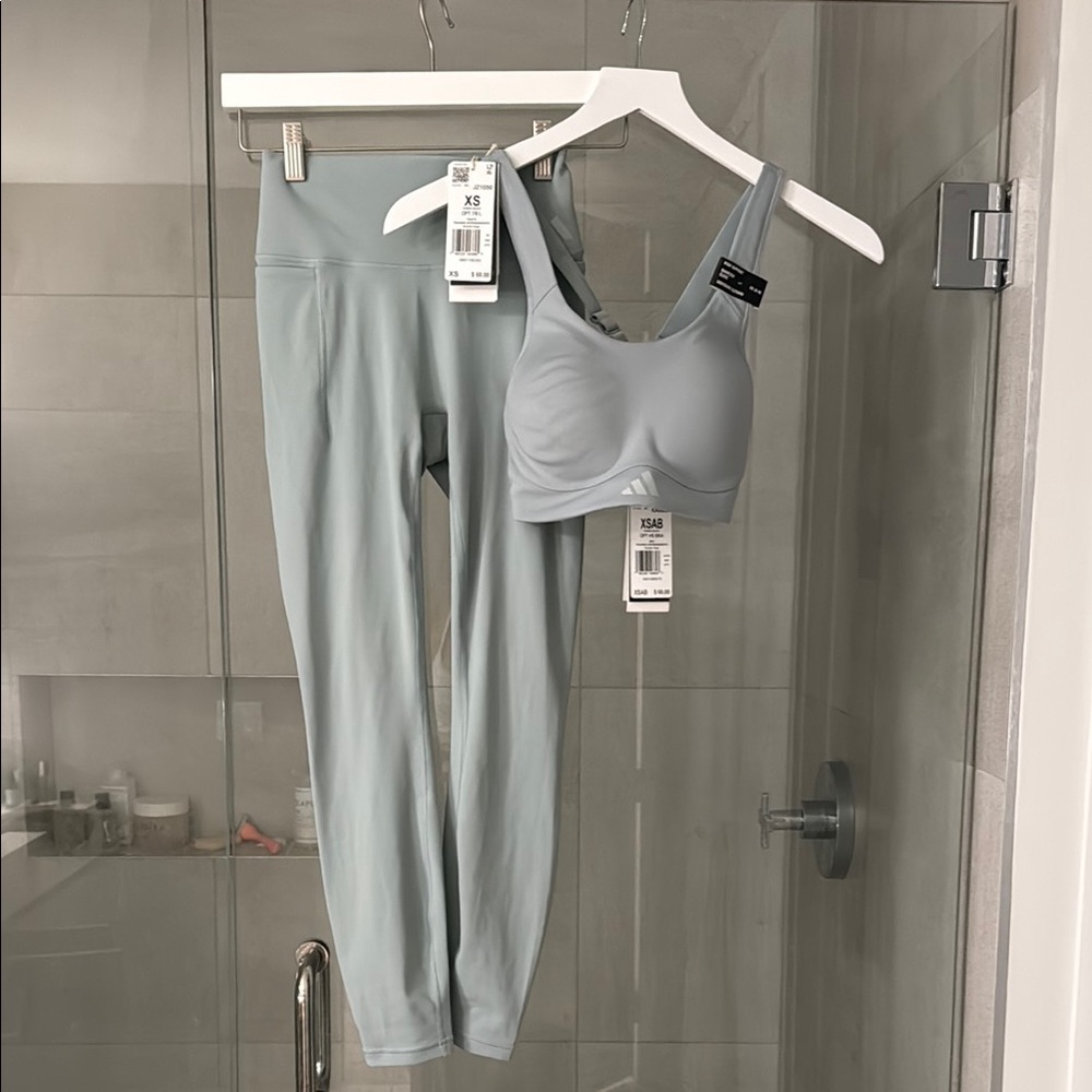 adidas Light Blue Sports Bra - Padded Support